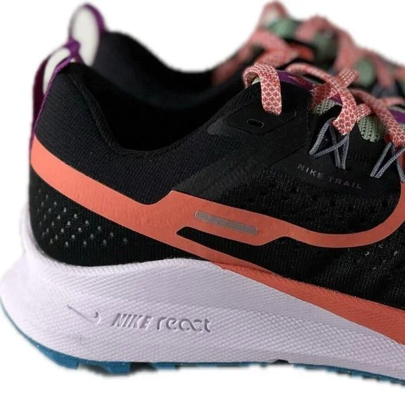 Nike Men's React Pegasus Trail 4 Black Magic Ember Vivid Purple Sneakers Size 10